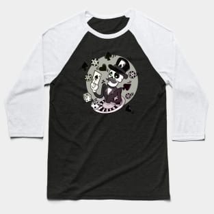 Casino Blackjack Dealing Poker Playing Skull Baseball T-Shirt